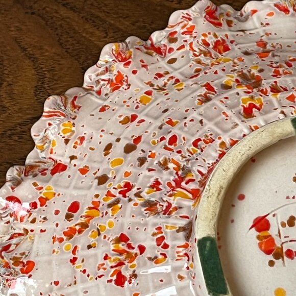 Handmade Studio Art Pottery Ruffled Bowl Signed Robin Mid Century Modern - Picture 10 of 13